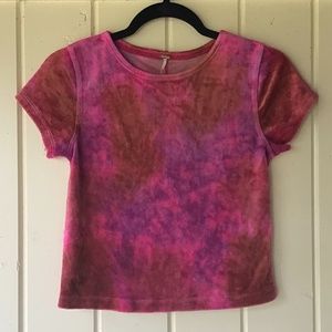 Free People fantastic VELVET top fuchsia blouse xs $68